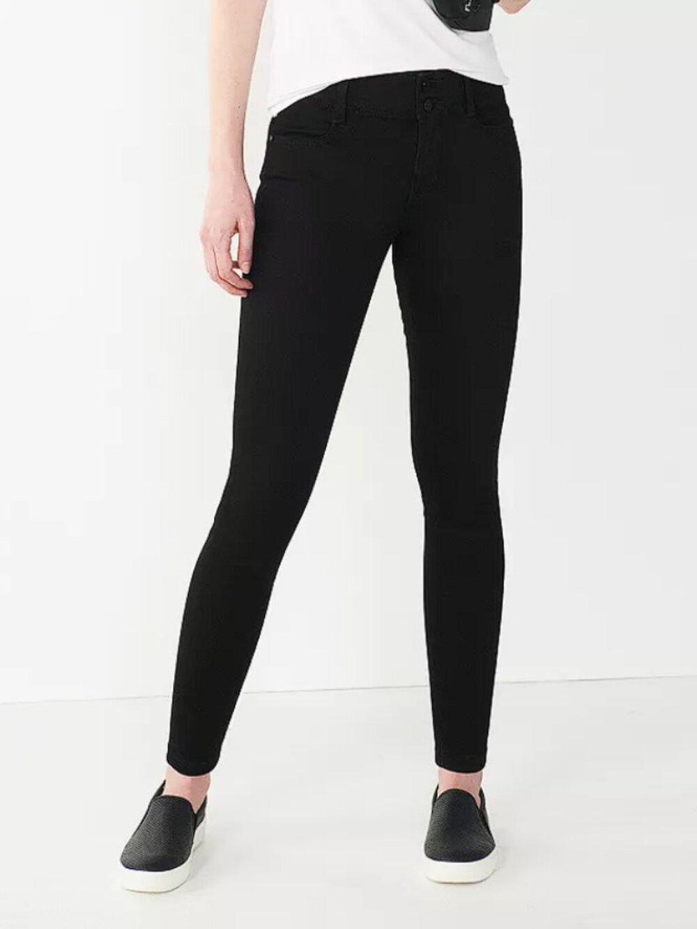 Nine West Mid Rise Stretch Skinny Jeans Black (8 Petite) NWT!